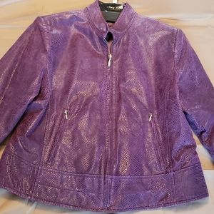 Purple Suede Moto Jacket Medium